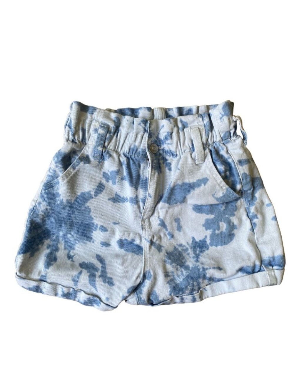 No Boundaries Tie Dye Paper Bag Jean Shorts JR XS VSCO Girl Summer Beachy Boho
